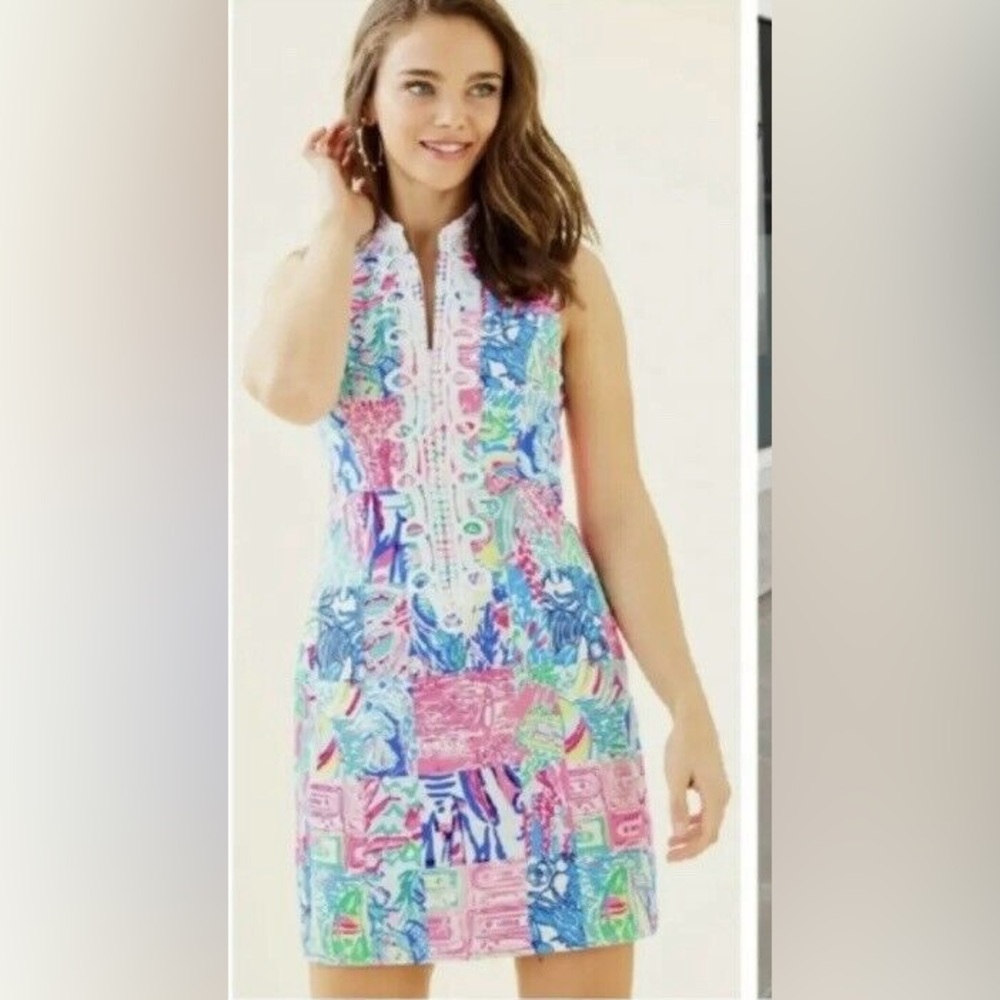 Lilly Pulitzer Alexa Shift Multi Pop Up Summer Remix Patch Size 4 NWT
